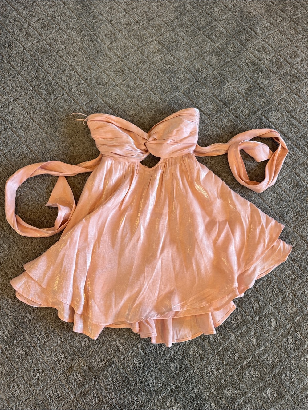 Cotton Candy Strapless Pink Shimmer Mini Dress